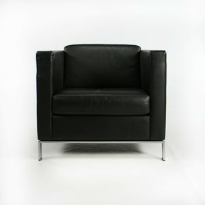 2010s Lord Norman Foster for Walter Knoll Model 500 Black Leather Arm Lounge Chair