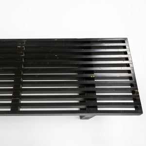 1950s Rare George Nelson for Herman Miller 102 inch 4992 Slat Bench with Black Lacquer