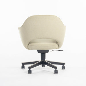 SOLD Eero Saarinen for Knoll Executive Arm Office Desk Chair Off White Boucle