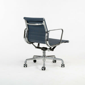 SOLD 2010s Herman Miller Eames Aluminum Group Management Desk Chair in Blue Leather