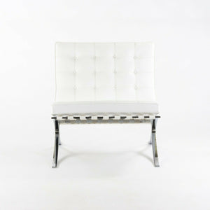 SOLD 2020 Mies Van Der Rohe for Knoll Studio Barcelona Chair in White Volo Leather