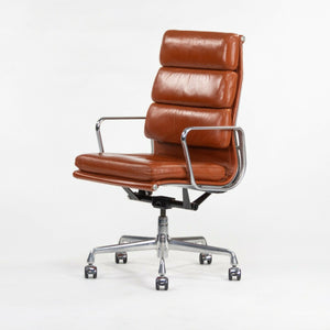 SOLD 2003 Cognac Herman Miller Eames Aluminum Soft Pad Executive Desk Chair, 6x Available