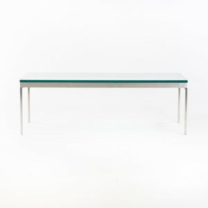 SOLD Nicos Zographos Designs Ltd Brushed Stainless Steel Coffee Table with Glass Top