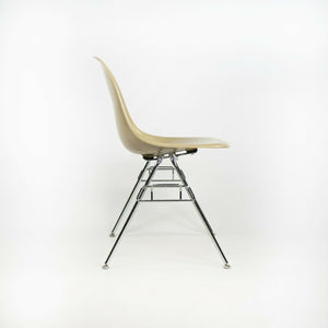 SOLD 2010s Eames Modernica Case Study Oatmeal Fiberglass Chairs with Stacking Bases