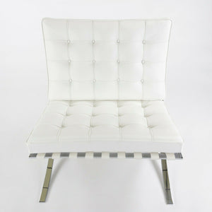 SOLD 2020 Mies Van Der Rohe for Knoll Studio Barcelona Chair in White Volo Leather