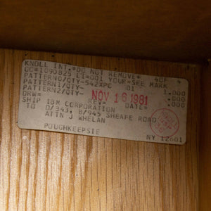 SOLD 1981 Florence Knoll 48in Black Sliding Door Cabinet Credenza with Leather Pulls