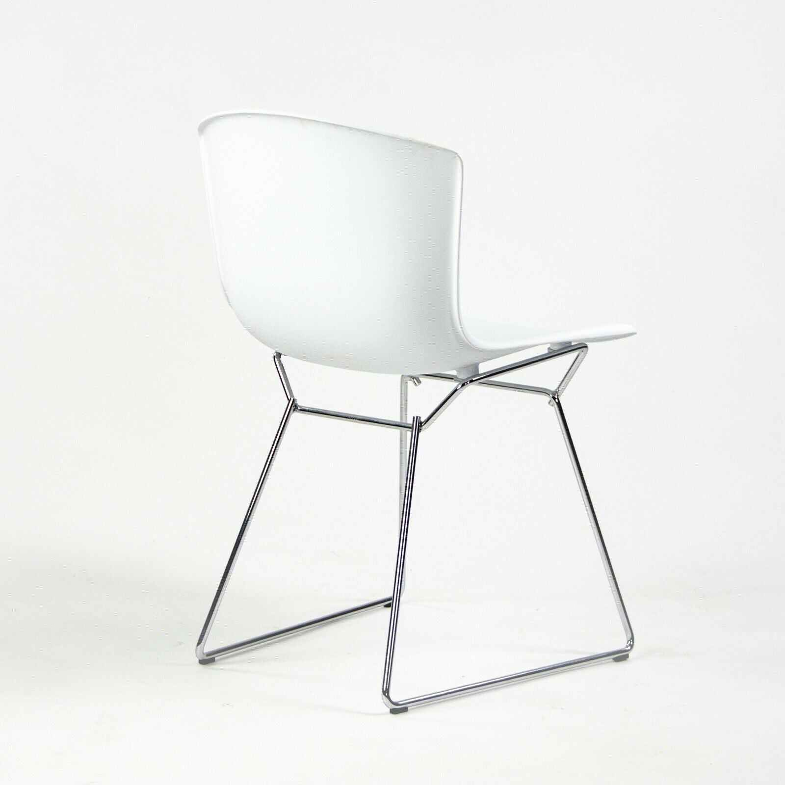 SOLD Harry Bertoia for Knoll Studio Molded Side Shell Chair Plastic with Chrome Base White