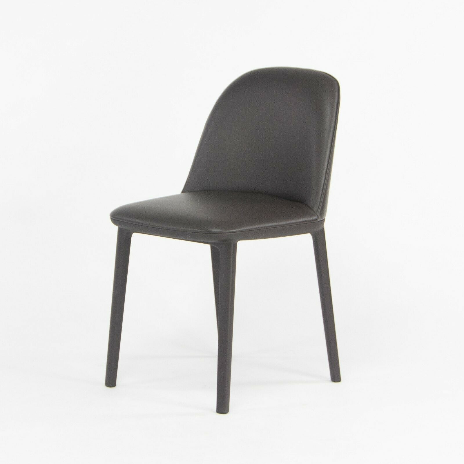 2019 Vitra Softshell Side Chair w Dark Brown Leather by Ronan & Erwan Bouroullec