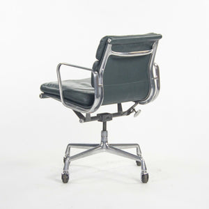 SOLD 1980s Herman Miller Eames Aluminum Group Soft Pad Management Desk Chair in Green Leather