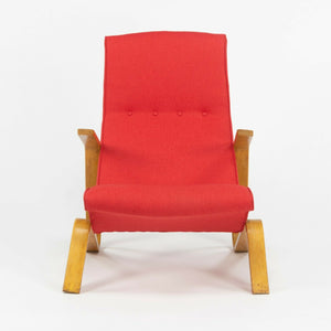 SOLD 1950s Eero Saarinen Knoll Grasshopper Lounge Chair w/ New Red Knoll Upholstery