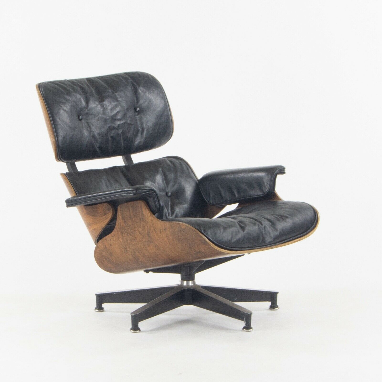 SOLD 1956 Holy Grail Herman Miller Eames Lounge Chair and Swivel Ottoman Boot Glides