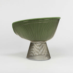 SOLD 2020 Warren Platner for Knoll International Green Chenille Fabric Lounge Chair