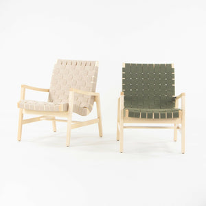 SOLD 2021 Jens Risom for Knoll Lounge Chair with Arms in Maple Frame & Khaki Webbing