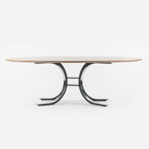 Osvaldo Borsani for Stow Davis Dining Table with Walnut Top and Chromed Steel Base