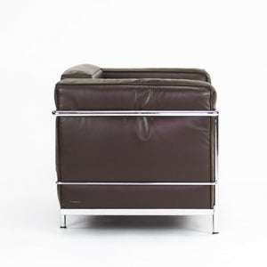 SOLD 1980s Vintage Le Corbusier Cassina LC2 Petit Modele Armchairs in Brown Leather