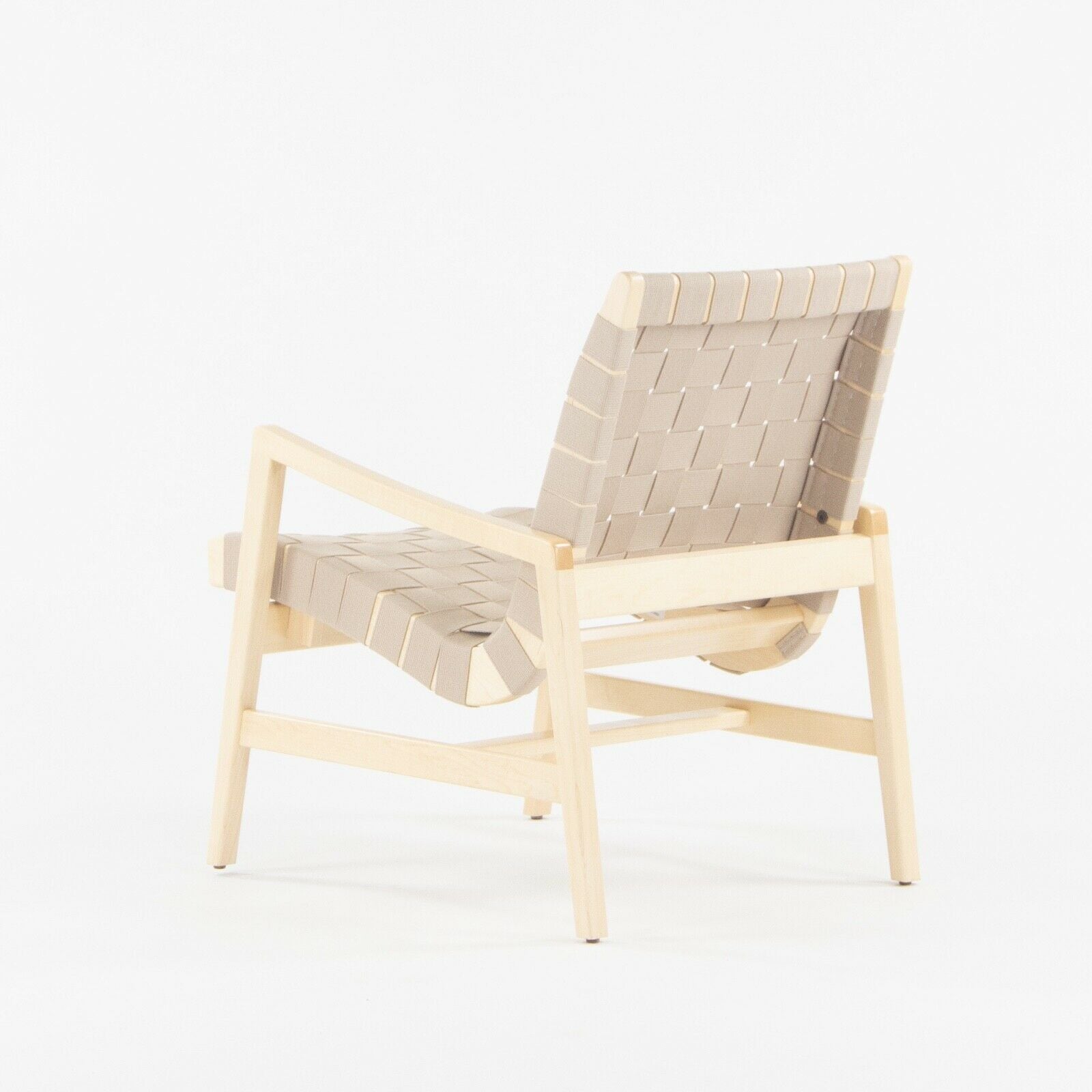 SOLD 2021 Jens Risom for Knoll Lounge Chair with Arms in Maple Frame & Flax Webbing