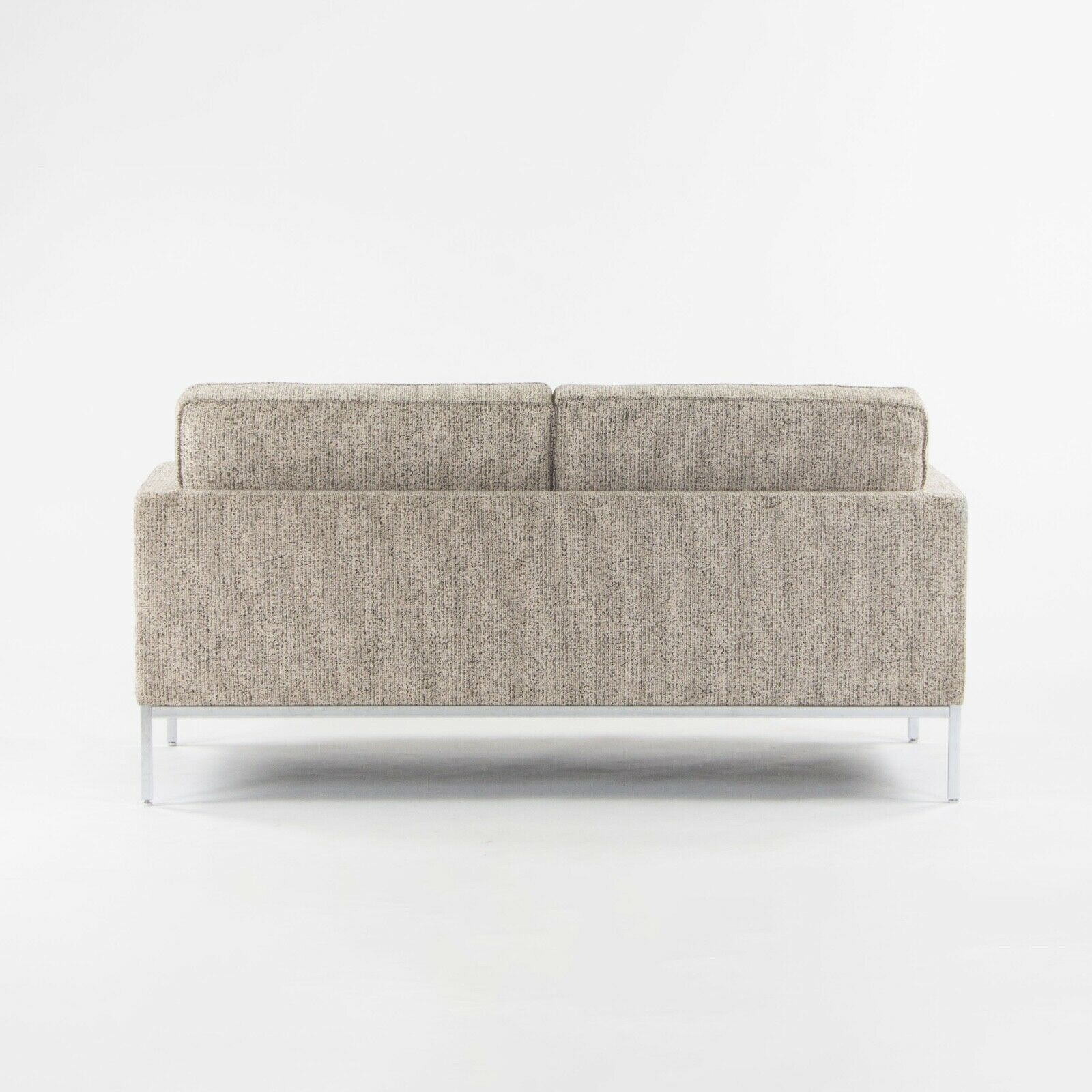 SOLD 2014 Florence Knoll Studio Two Seater Sofa Settee Loveseat Tan Fabric Upholstery