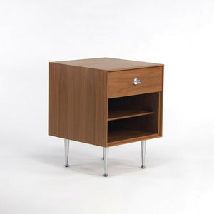 SOLD 2018 George Nelson Herman Miller Thin Edge Walnut Bedside Tables / Cabinets Pair
