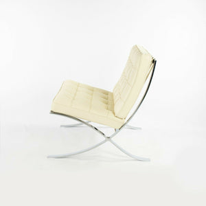 SOLD 2021 Mies Van Der Rohe for Knoll Barcelona Lounge Chair in Ivory / Creme Leather