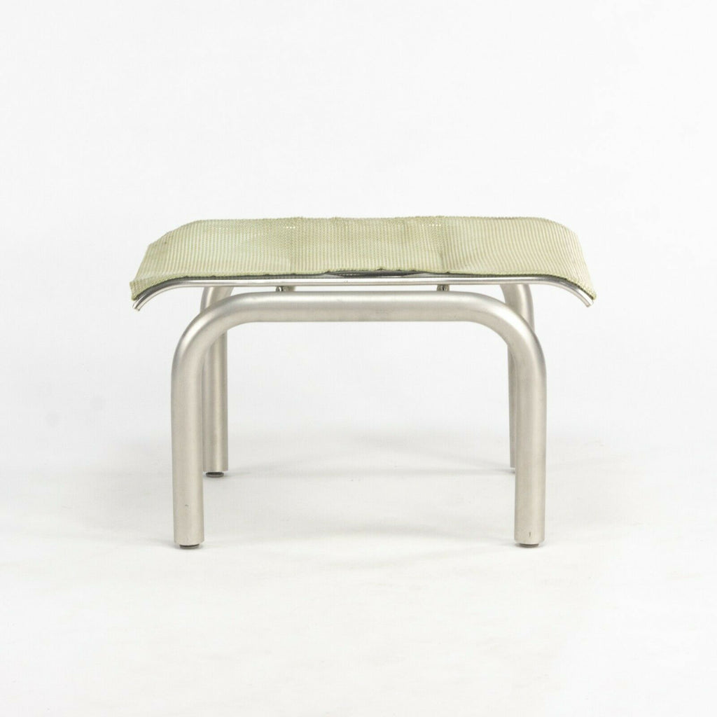 SOLD Prototype 2002 Collection Outdoor Stainless and Mesh Ottoman / Stool by Richard Shultz