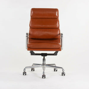 SOLD 2003 Cognac Herman Miller Eames Aluminum Soft Pad Executive Desk Chair, 6x Available