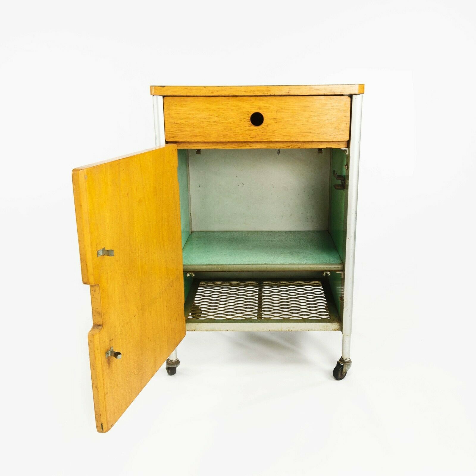 1955 Raymond Loewy for Hill Rom Co Rolling Bar / Utility Cart / Bedside Cabinet