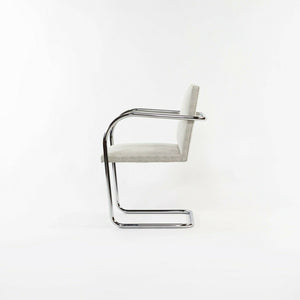 SOLD 2010s Pair of Mies Van Der Rohe for Knoll Tubular Brno Chairs in Gray Fabric