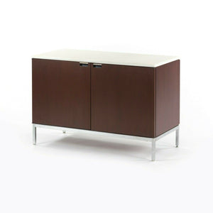 SOLD 1970s Florence Knoll for Knoll International 2 Door Credenza / Cabinet with White Marble Top