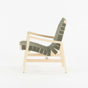SOLD 2021 Jens Risom for Knoll Lounge Chair with Arms in Maple Frame & Khaki Webbing