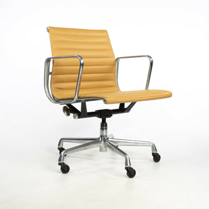 SOLD 2010s Herman Miller Eames Aluminum Group Management Desk Chair in Honey Leather