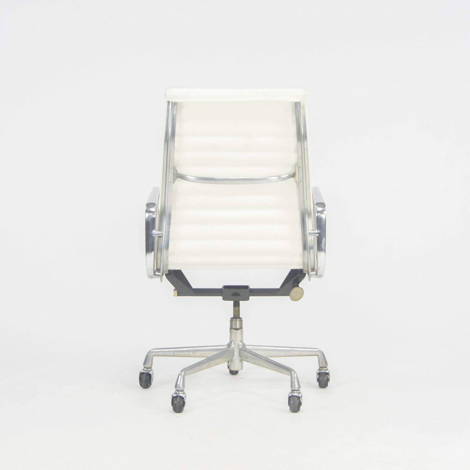 SOLD 1990s Herman Miller Eames Aluminum Group Executive White Leather Desk Chair