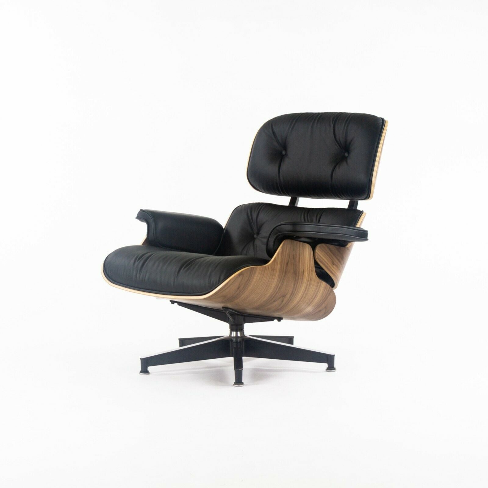 SOLD 2021 Herman Miller Eames Lounge Chair and Ottoman 670 671 Black Leather & Walnut