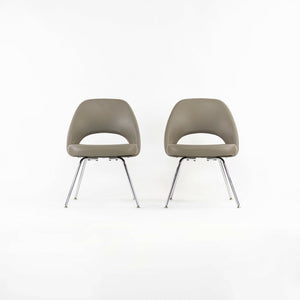 SOLD 2010s Set of 4 Eero Saarinen for Knoll Grey Executive Upholstered Dining Chairs
