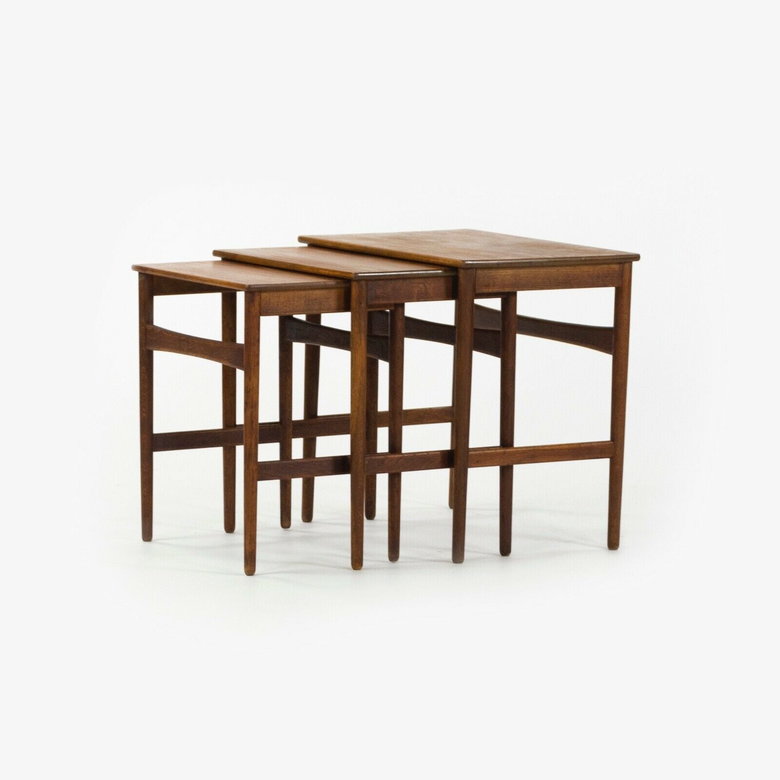 SOLD 1950s Vintage Hans J. Wegner Andreas Tuck Teak Nesting Tables Set of 3 Made in Denmark