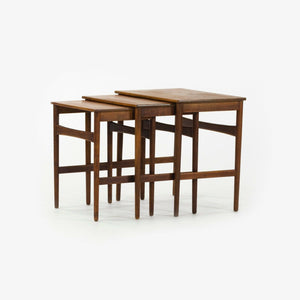 SOLD 1950s Vintage Hans J. Wegner Andreas Tuck Teak Nesting Tables Set of 3 Made in Denmark