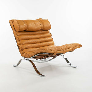 1960s Lounge Chair and Ottoman attributed to Arne Norell as Ari Chair with New Cognac Leather