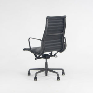 SOLD 2018 Herman Miller Eames Aluminum Group Executive Desk Chair in Black Leather 7x