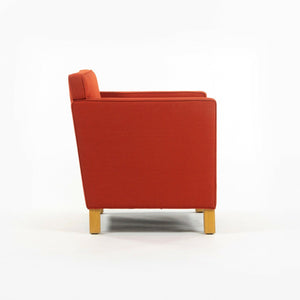 SOLD 2010s Pair Original Knoll Mies Van Der Rohe Krefeld Lounge Chair Orange Fabric