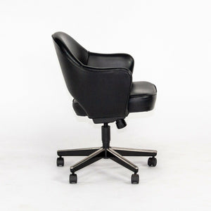 SOLD 2011 Eero Saarinen for Knoll Executive Desk Chair w/ Rolling Base Black Leather