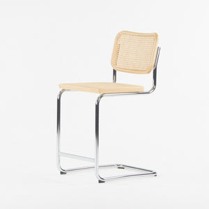 SOLD 2021 Marcel Breuer for Knoll Cesca Counter Stools w Cane Seat and Back Set of 3
