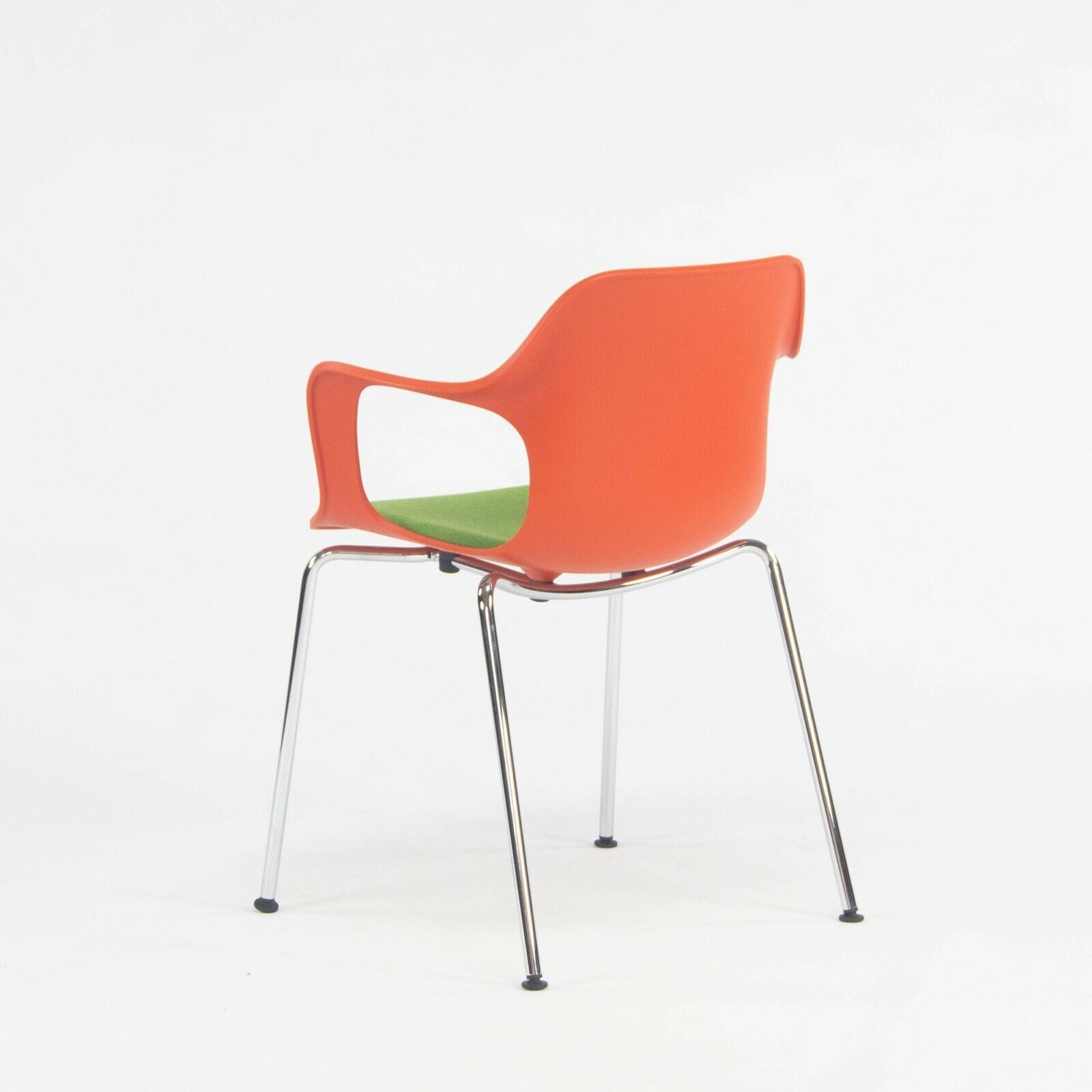 2018 Jasper Morrison Hal Tube Stacking Armchair by Vitra in Orange and Chrome