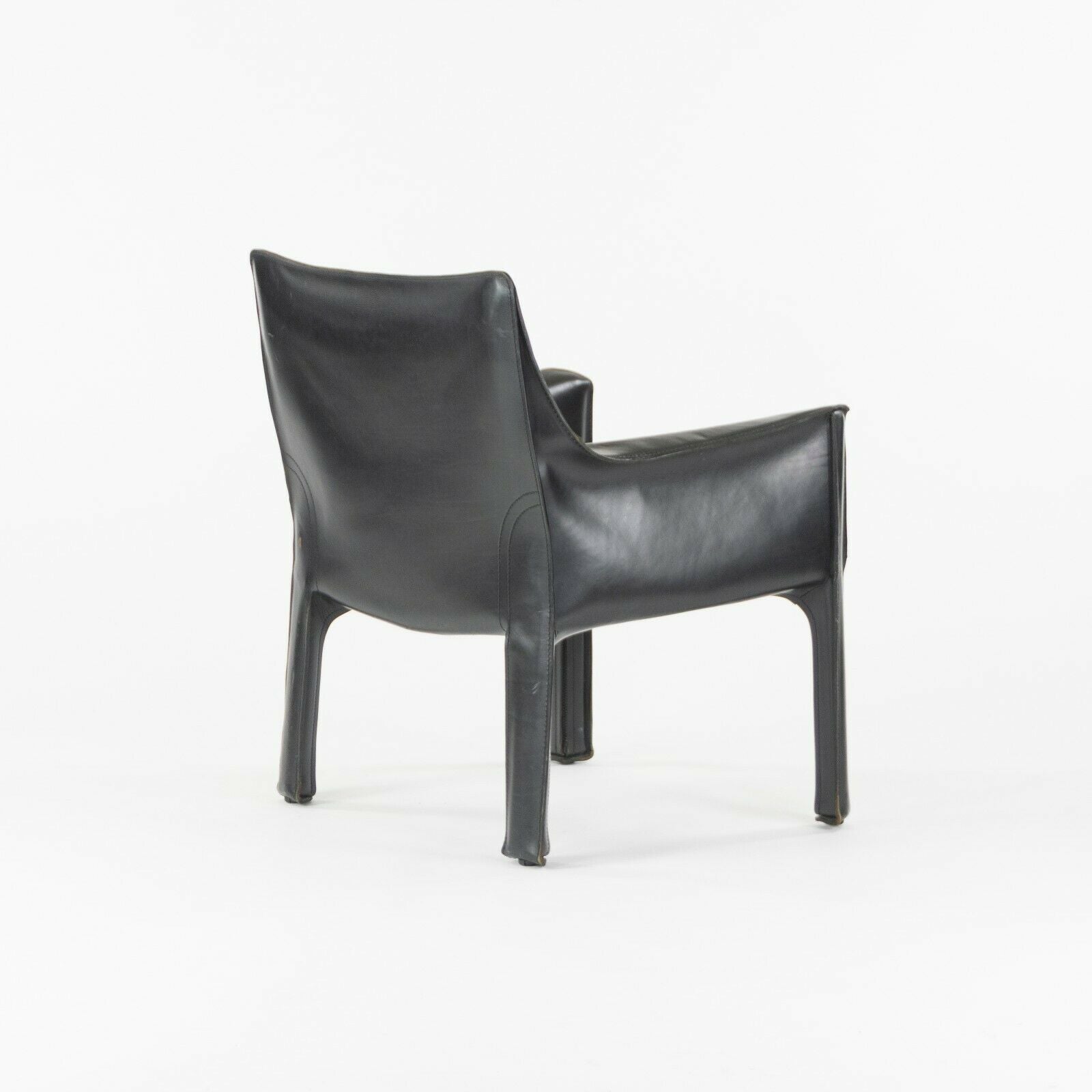 SOLD 2000s Pair of Mario Bellini Cab Lounge Chairs by Cassina of Italy in Black Leather