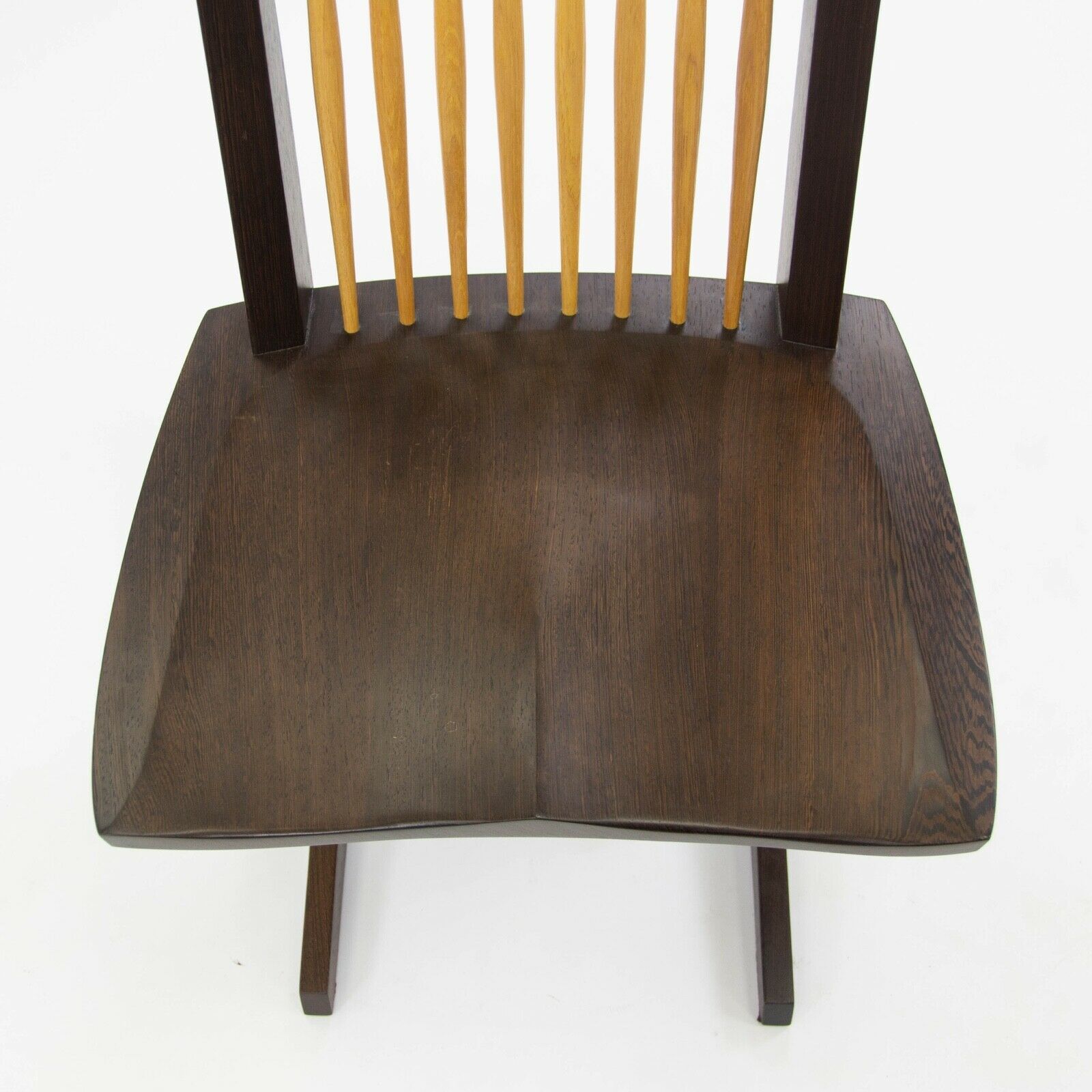 SOLD 2007 Ru Amagasu Nakashima Set of 7 Conoid Chairs & Holtz Dining Table Wenge & Redwood