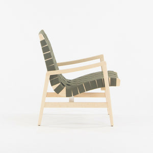 SOLD 2021 Jens Risom for Knoll Lounge Chair with Arms in Maple Frame & Khaki Webbing