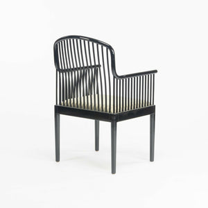 SOLD C. 1985 Pair of Black Lacquer Andover Chairs by Davis Allen for Stendig in Italy