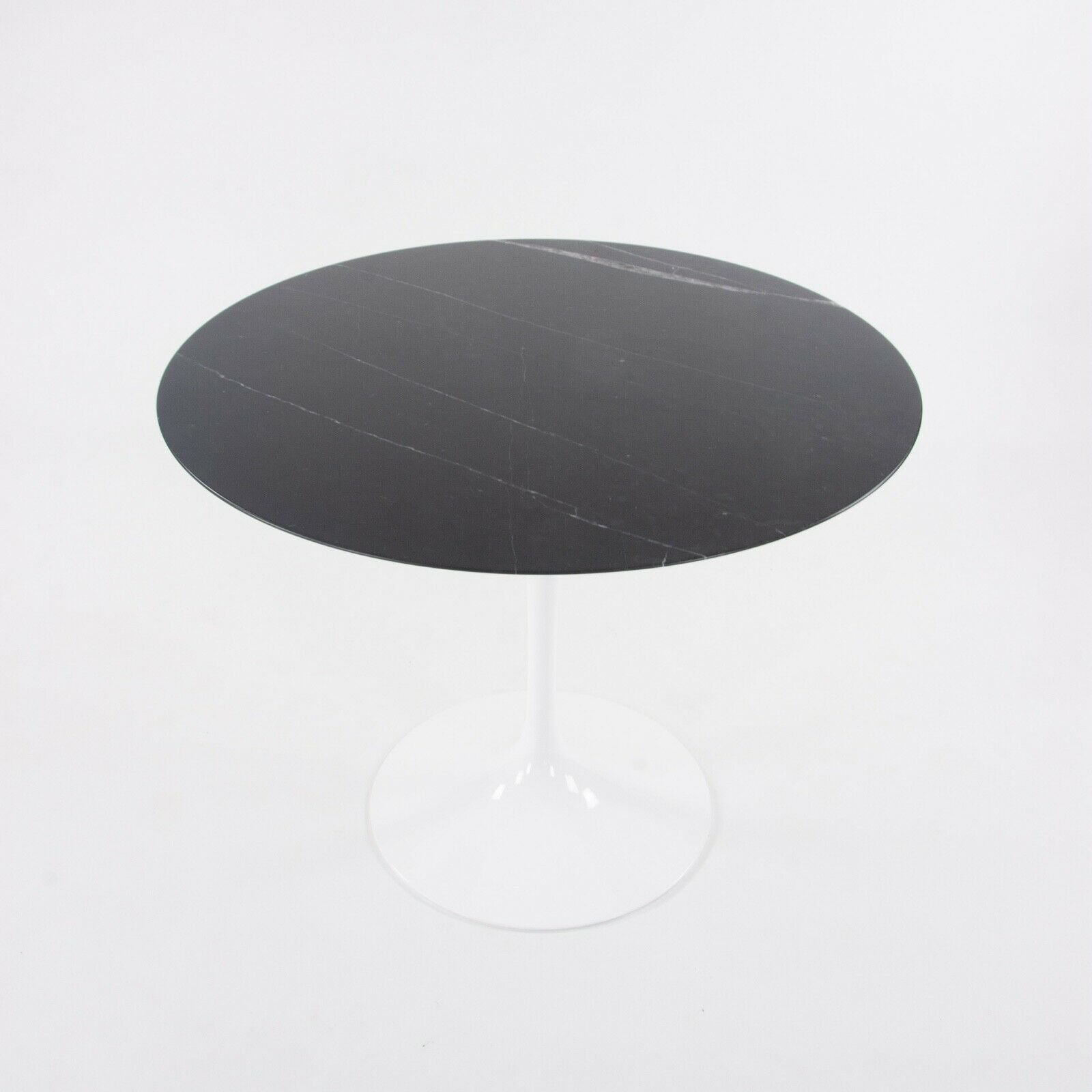 SOLD 2021 Eero Saarinen for Knoll Tulip 35 in Dining Table w/ Satin Black Marble Top