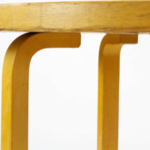 SOLD 1960s Alvar Aalto for Artek & ICF Bent L Leg Round Dining Table No. 91 in Birch