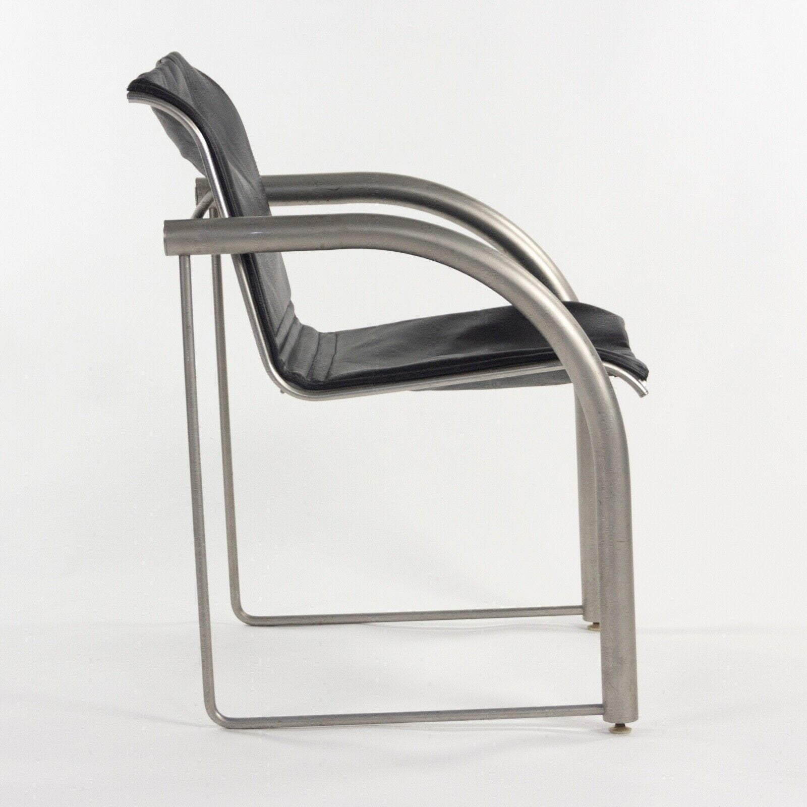 Prototype Richard Schultz 2002 Collection Stainless & Leather Dining Chair