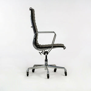 SOLD 2010s Herman Miller Eames Aluminum Group Executive Desk Chair in Black Leather