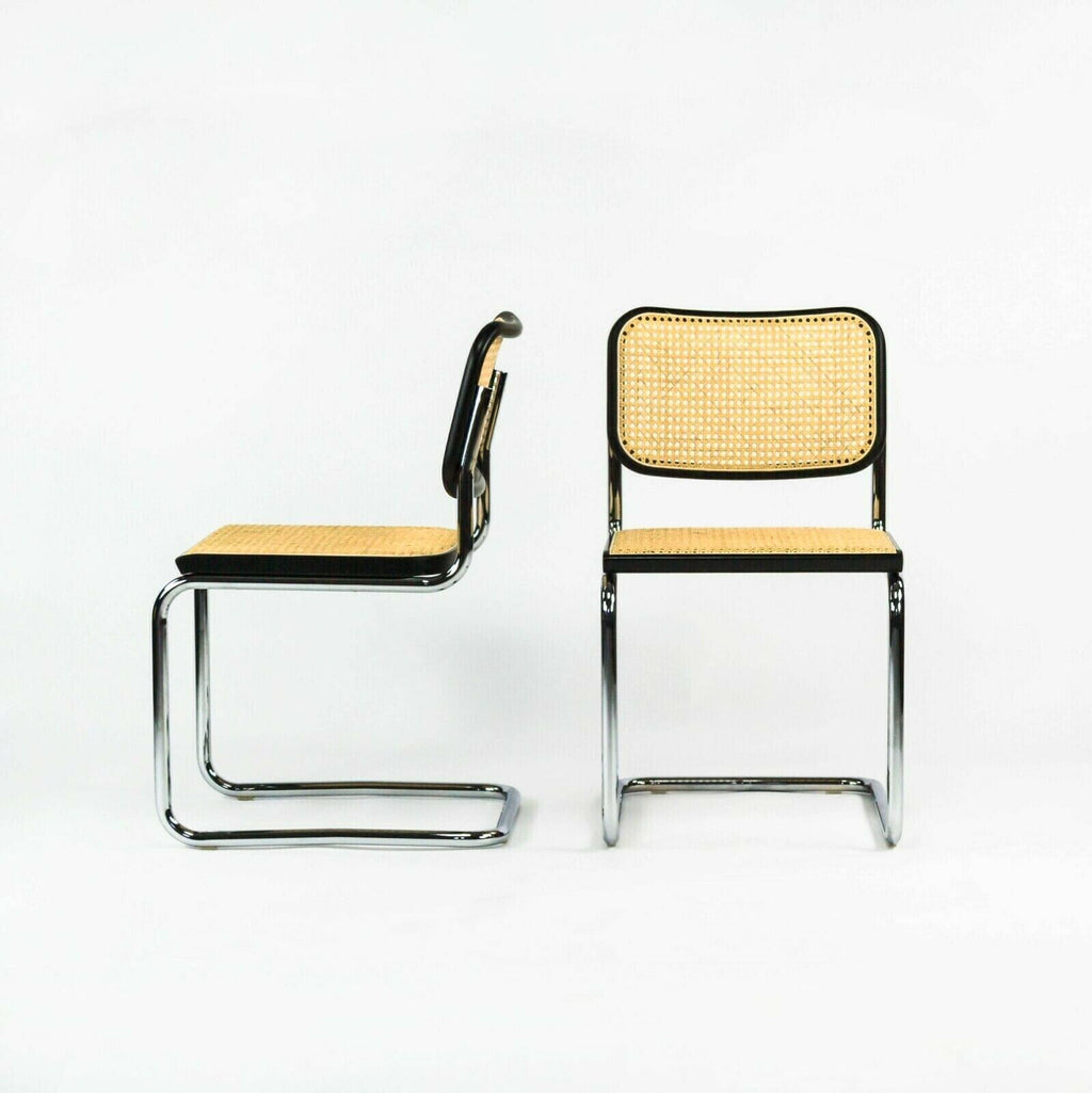 SOLD 2021 Pair of Marcel Breuer for Knoll Ebonized Beech Cesca Armless Dining Chairs